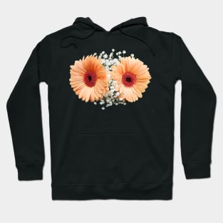 Pale Orange Gerbera Daisies and Stephanotis Hoodie